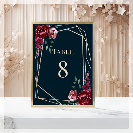 ネイビーブルー |ブルゴーニュフローラ結婚ズ テーブルナンバー