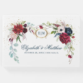 ネイビーブルー |ブルゴーニュ開花水結婚色 ゲストブック