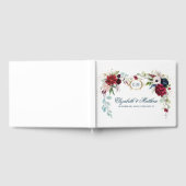 ネイビーブルー |ブルゴーニュ開花水結婚色 ゲストブック (全面)