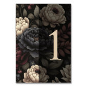 ネイビーブルー&ブルゴーニュMoodyフローラ表1 テーブルナンバー (裏面)