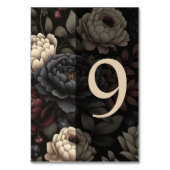 ネイビーブルー&ブルゴーニュMoodyフローラ表9 テーブルナンバー (裏面)