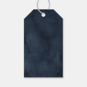 ネイビーブルー ブルッシュピンク ローズ ボタニカル ギフトタグ (裏面)