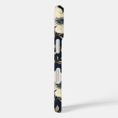 ネイビーブルー+ベージュの野の花+ダークフラワープリント Case-Mate iPhoneケース (裏面 / 右)