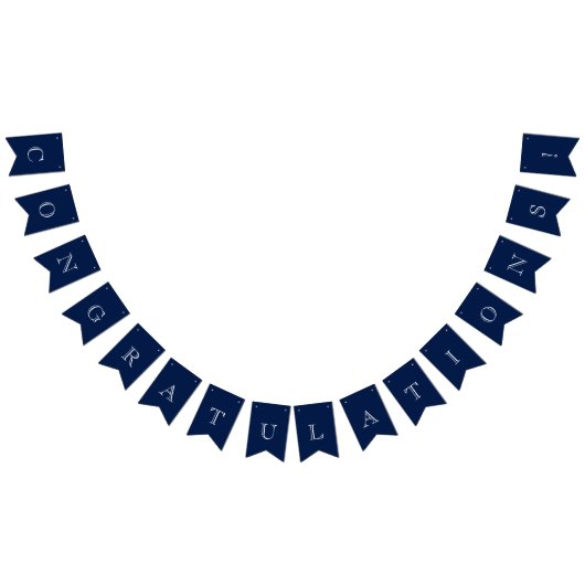 ネイビーブルー&ホワイトおめでとうございます航海の バンティングフラッグ (全)