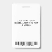 ネイビーブルー・ホワイトの社員写真ID バッジ (裏面)