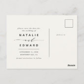 ネイビーブルー+ホワイトエレガントな結婚式を行う ポストカード (裏面)