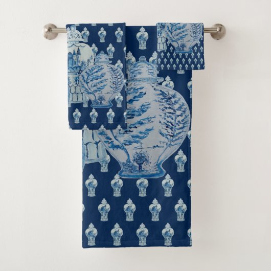 ネイビーブルー&ホワイトジンジャージャーズ バスタオルセット (インサイチュ)