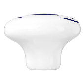 ネイビーブルー&ホワイトストライプいかり付き航海の セラミックノブ (側面)