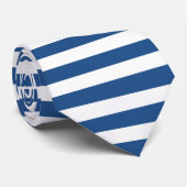 ネイビーブルー&ホワイトストライプいかり ネクタイ (ロール)