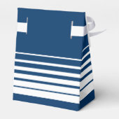 ネイビーブルー&ホワイトストライプ結婚式の引き出物ボックス フェイバーボックス (裏面サイド)