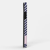 ネイビーブルー&ホワイトストライプwモノグラムiPhone 5ケース Case-Mate iPhoneケース (裏面/右)