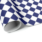 ネイビーブルー/ホワイトダイヤモンドパターシンプルン男らし ラッピングペーパー (ロールコーナー)