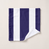 ネイビーブルー&ホワイトバスタオルストライプのセットに星 バスタオルセット (ウォッシュタオル)