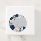 ネイビーブルー&ホワイトフラワーボタニカルメッセージカード フェイバータグ (インサイチュ)