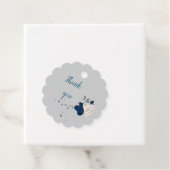 ネイビーブルー&ホワイトフラワーボタニカルメッセージカード フェイバータグ (インサイチュ)