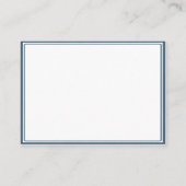 ネイビーブルー/ホワイトフレーム結婚式RSVP披露宴 エンクロージャーカード (裏面)