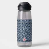 ネイビーブルー/ホワイトフローラといかりウォーターボトル ウォーターボトル (背面)