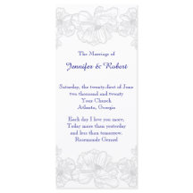 ネイビーブルー&ホワイトフローラ結婚式 プログラム