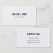 ネイビーブルー&ホワイトプロフェッショナルミニマリスト 名刺 (正面/裏面)