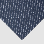 ネイビーブルー&ホワイトミニマル文字カスタムティッシュペーパー 薄葉紙 (詳細)