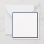 ネイビーブルー&ホワイトモンスターリーフフラットノートカード ノートカード (裏面)