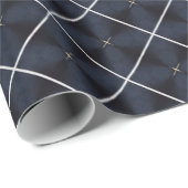 ネイビーブルー&ホワイトラグジュアリーラッピング紙セット ラッピングペーパー (ロールコーナー)