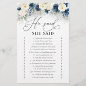 ネイビーブルー&ホワイトローズブライダルシャワーゲーム (正面)