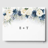 ネイビーブルー&ホワイトローズ結婚ズゲストブック ゲストブック (裏面)