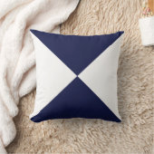 ネイビーブルー&ホワイト抽象芸術幾何形状 クッション (ブランケット)