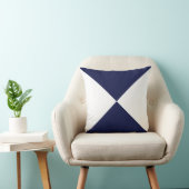 ネイビーブルー&ホワイト抽象芸術幾何形状 クッション (椅子)