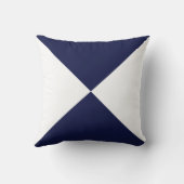 ネイビーブルー&ホワイト抽象芸術幾何形状 クッション (裏面)