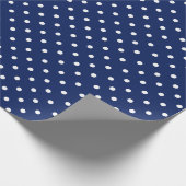 ネイビーブルー |ホワイト水玉模様ラッピング紙 ラッピングペーパー (角)