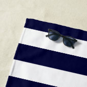 ネイビーブルー&ホワイト航海のシップいかり ビーチタオル (インサイチュ)