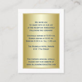 ネイビーブルー、ホワイト、および金ゴールドフローラエンクロージャカード エンクロージャーカード (裏面)