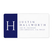 ネイビーブルー&ホワイト |クラス差出人住所 ラベル (正面)