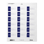 ネイビーブルー&ホワイト |クラス差出人住所 ラベル (フルシート)