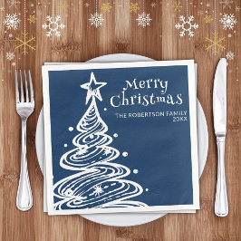 ネイビーブルー ホワイト クリスマスツリー クリスマスパーティー