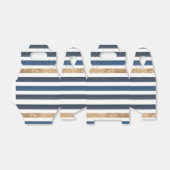 ネイビーブルー ホワイト ゴールド ストライプ 誕生日 ベイビー シャワー フェイバーボックス (折り畳みなし)