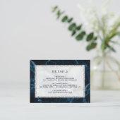 ネイビーブルー ホワイト マーブル 結婚式 詳細 エンクロージャーカード (スタンド正面)