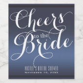 ネイビーブルー ホワイト CHEERS TO THE BRIDE ウェディング ワイン ワインラベル (シングルラベル)