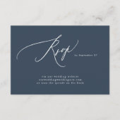 ネイビーブルー ホワイト QRコード ウェブサイト デジタル RSVP 招待状 (正面)