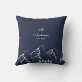 ネイビーブルー マウンテンパイン ツリー ファミリー クッション (裏面)