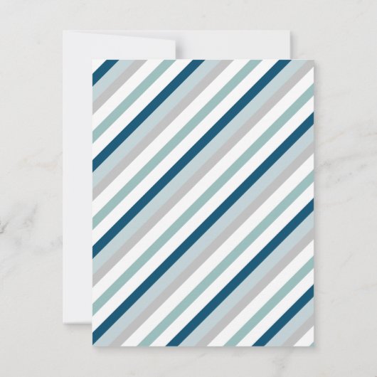 ネイビーブルー&ミントかわいいゾウをテーマにした赤ちゃんシャワー 招待状 (裏面)