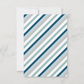 ネイビーブルー&ミントエレファント男の赤ちゃん写真誕生 案内状 (裏面)