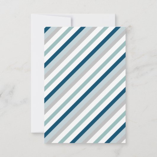 ネイビーブルー&ミントエレファント男の赤ちゃん写真誕生 案内状 (裏面)