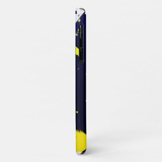 ネイビーブルー&メイズイエロー絵を描(ばちゃばちゃ)跳ねるモノグラム Case-Mate iPhoneケース (裏面/左)