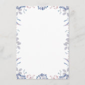 ネイビーブルー&メイヴフローラ写真Save the Date Card エンクロージャーカード (裏面)