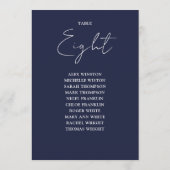 ネイビーブルー モダンな席次表 テーブルナンバー (裏面)