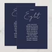 ネイビーブルー モダンな席次表 テーブルナンバー (正面/裏面)