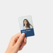 ネイビーブルー モダン ビジネス ID カード | 従業員バッジ バッジ (手持ち)